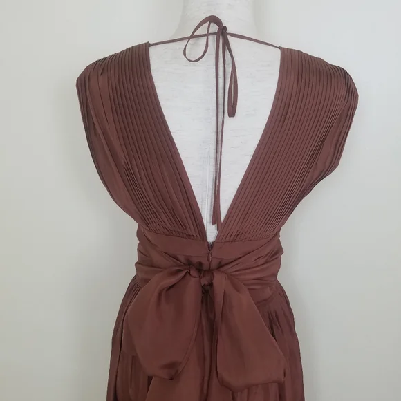 BCBG MAX AZRIA Silk Tie Back Dress Size 2 - Picture 4 of 6